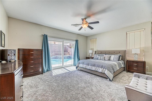 2285 Moresca Ave, Henderson, NV 89052 - carpeted bedroom featuring access to outside and ceiling fan