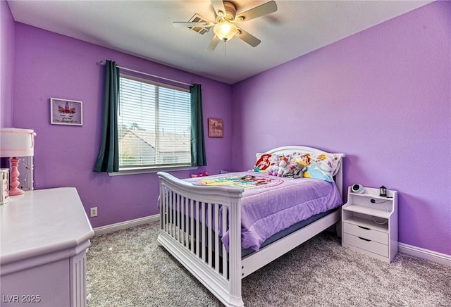 2285 Moresca Ave, Henderson, NV 89052 - bedroom with carpet flooring, baseboards, and a ceiling fan