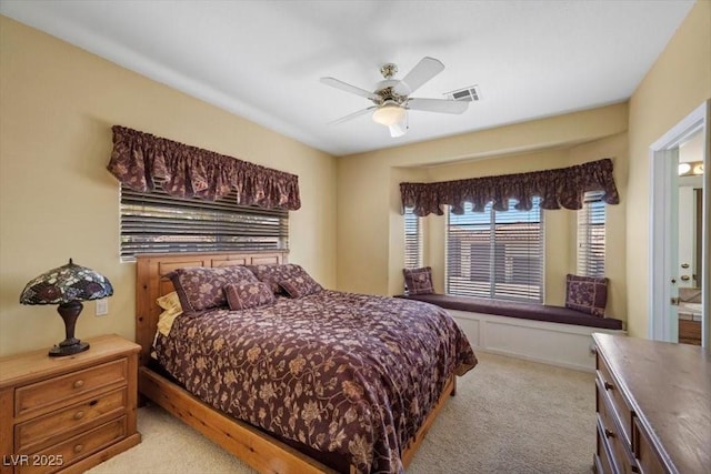 1105 Malachite Ct, Henderson, NV 89011 - bedroom featuring carpet flooring, ceiling fan, and connected bathroom