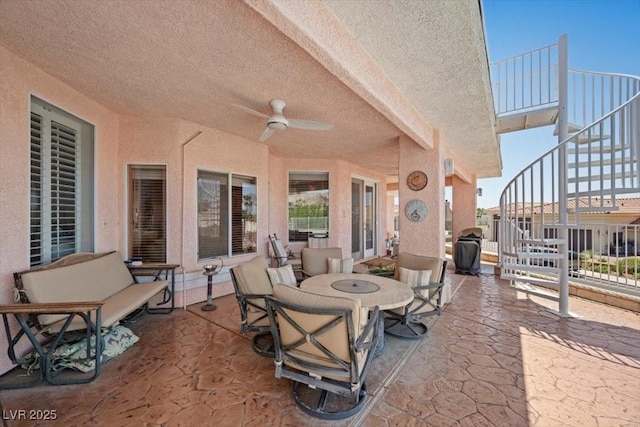 1105 Malachite Ct, Henderson, NV 89011 - view of patio featuring stairs and ceiling fan