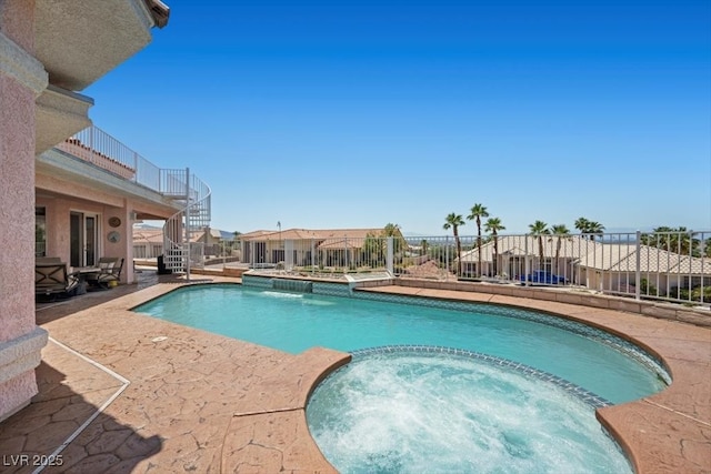 1105 Malachite Ct, Henderson, NV 89011 - view of swimming pool with stairs and a pool with connected hot tub