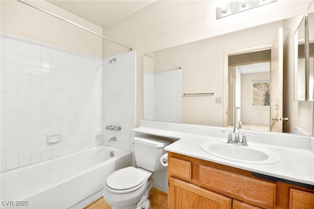 433 Old Palms Dr, Las Vegas, NV 89123 - bathroom with washtub / shower combination, toilet, and vanity