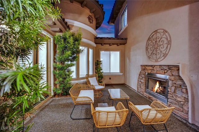 1972 Alcova Ridge Dr, Las Vegas, NV 89135 - view of patio / terrace featuring a fireplace