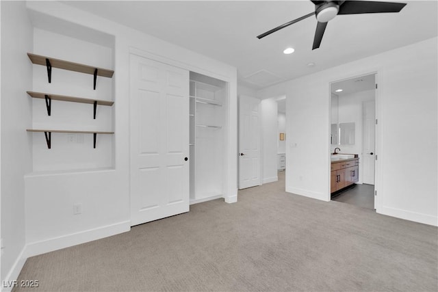 1972 Alcova Ridge Dr, Las Vegas, NV 89135 - unfurnished bedroom with recessed lighting, carpet floors, baseboards, a closet, and ensuite bathroom
