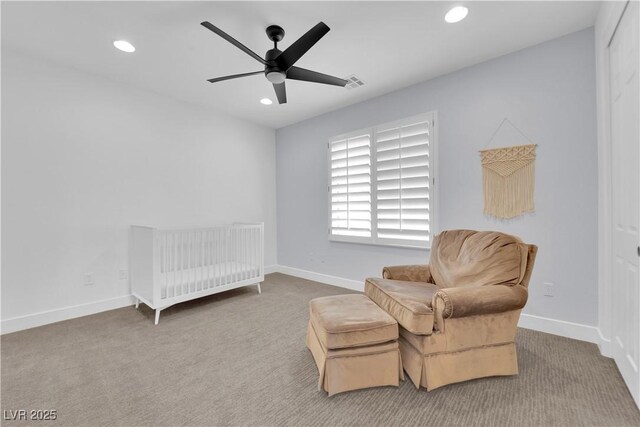 1972 Alcova Ridge Dr, Las Vegas, NV 89135 - carpeted bedroom with recessed lighting, baseboards, and ceiling fan