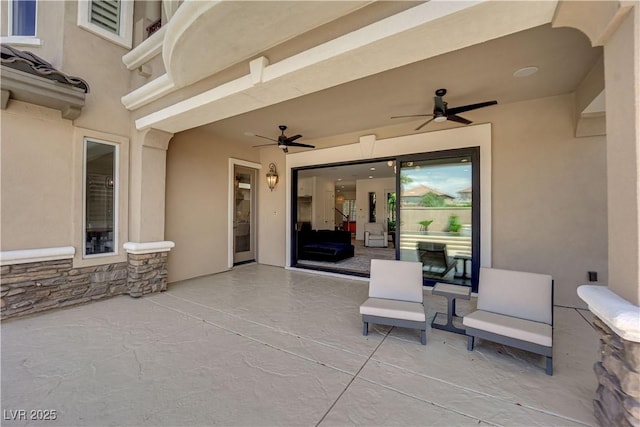 1972 Alcova Ridge Dr, Las Vegas, NV 89135 - view of patio featuring ceiling fan