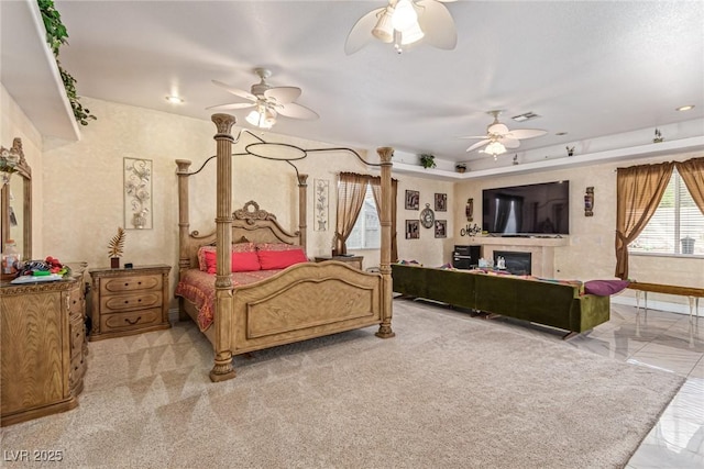 60 N Fogg St, Las Vegas, NV 89110 - bedroom with light marble finish floors and a ceiling fan