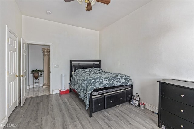 60 N Fogg St, Las Vegas, NV 89110 - bedroom featuring wood finished floors, baseboards, and ceiling fan