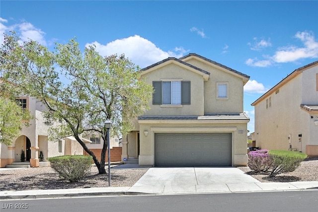 4132 Joyous St, North Las Vegas, NV 89032 - traditional-style home with stucco siding, a garage, and driveway
