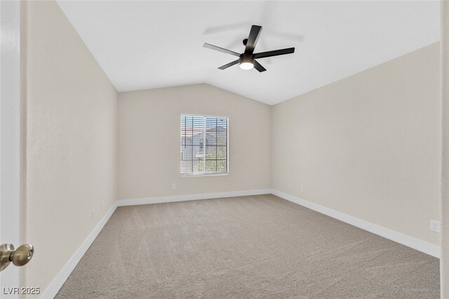 4132 Joyous St, North Las Vegas, NV 89032 - carpeted spare room with a ceiling fan, baseboards, and lofted ceiling