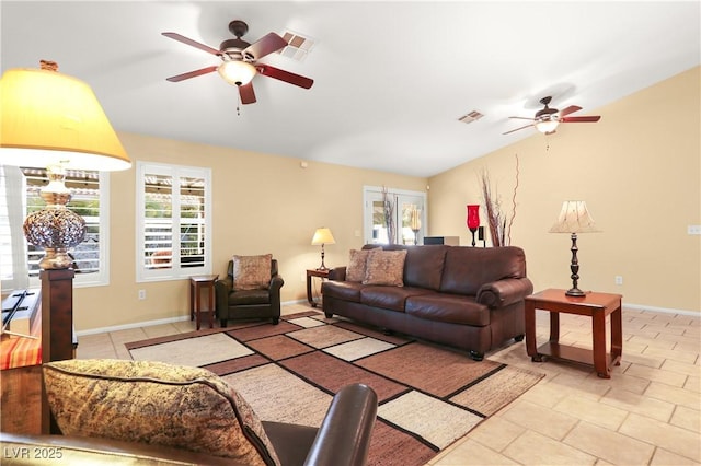 8928 Rusty Rifle Ave, Las Vegas, NV 89143 - living room with ceiling fan and plenty of natural light