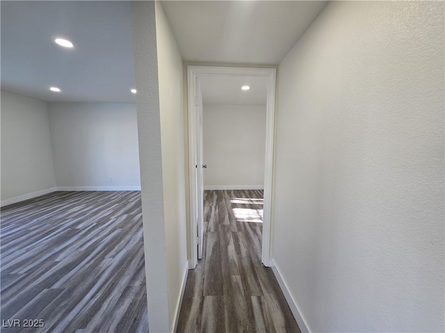 3056 Garnet Ct, Las Vegas, NV 89121 - corridor with dark wood-type flooring, baseboards, and recessed lighting