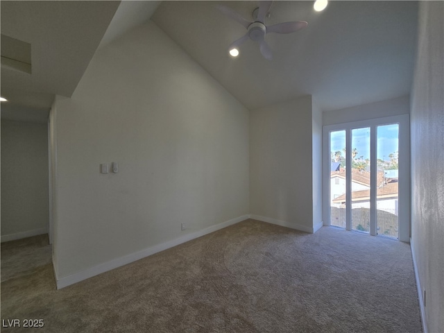3056 Garnet Ct, Las Vegas, NV 89121 - bonus room featuring carpet flooring, a ceiling fan, vaulted ceiling, and baseboards