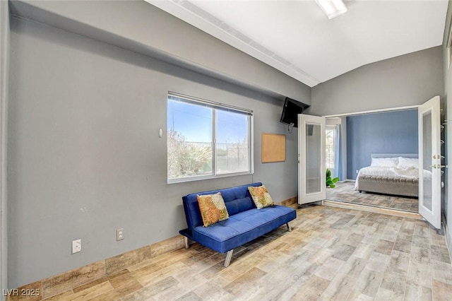 3112 Haddon Dr, Las Vegas, NV 89134 - sitting room with lofted ceiling and wood finished floors