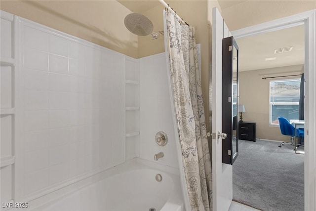 6217 Lapilli Ave, Las Vegas, NV 89139 - bathroom with shower / bathtub combination with curtain