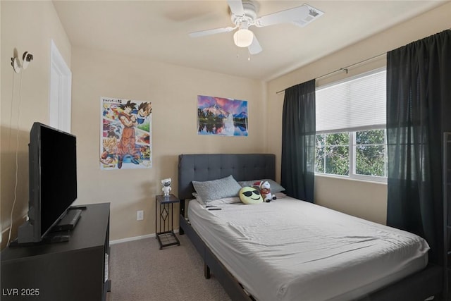 6217 Lapilli Ave, Las Vegas, NV 89139 - bedroom with carpet floors, baseboards, and ceiling fan