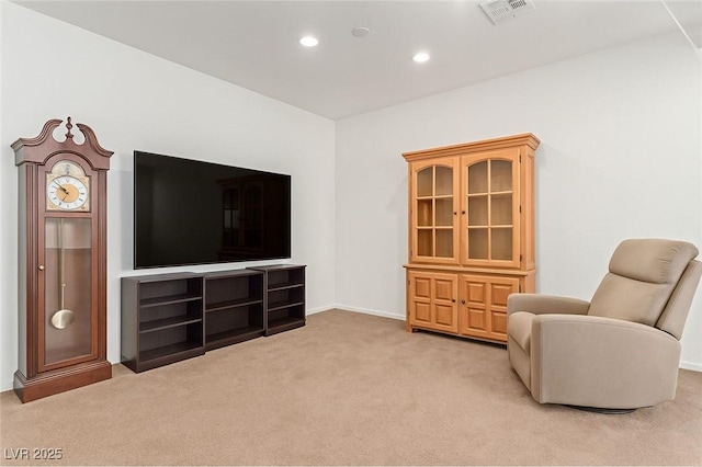 3821 E Summit Ave, Pahrump, NV 89061 - sitting room featuring light colored carpet, recessed lighting, and baseboards