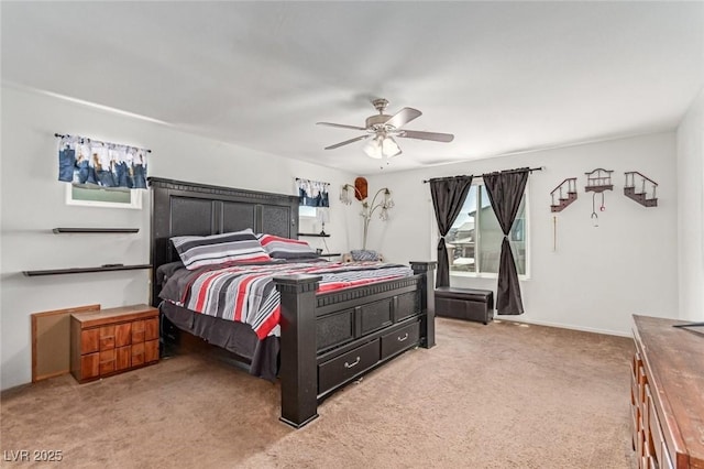 3821 E Summit Ave, Pahrump, NV 89061 - bedroom featuring light carpet and a ceiling fan