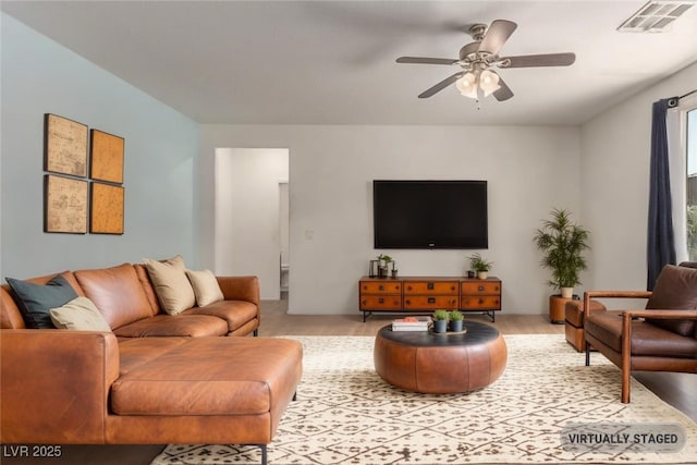 3821 E Summit Ave, Pahrump, NV 89061 - living room featuring ceiling fan