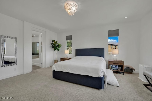 362 Port Reggio St, Las Vegas, NV 89138 - carpeted bedroom featuring baseboards, ensuite bathroom, and recessed lighting
