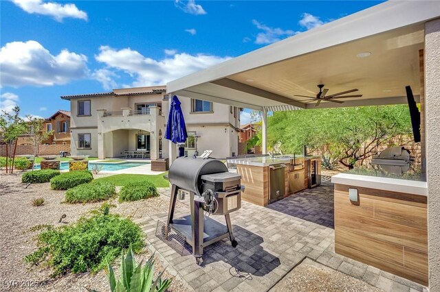 362 Port Reggio St, Las Vegas, NV 89138 - view of patio with a ceiling fan