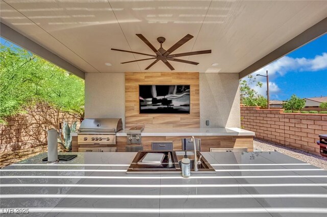 362 Port Reggio St, Las Vegas, NV 89138 - view of patio featuring ceiling fan