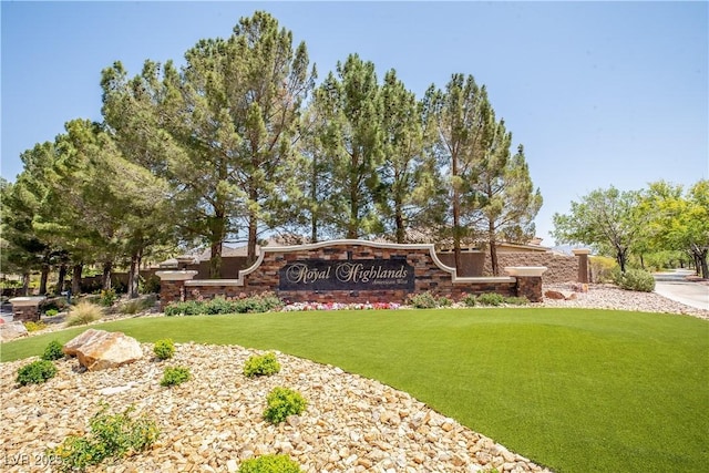 10902 Pentland Downs St, Las Vegas, NV 89141 - community / neighborhood sign featuring a lawn