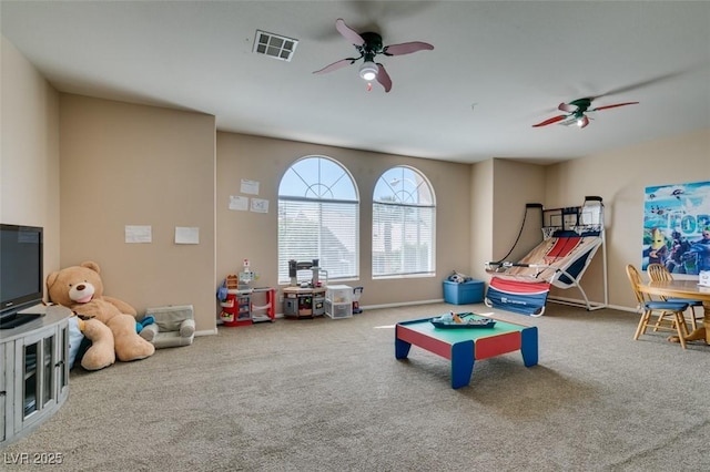 2090 Eaglepath Cir, Henderson, NV 89074 - game room featuring carpet flooring, ceiling fan, and baseboards