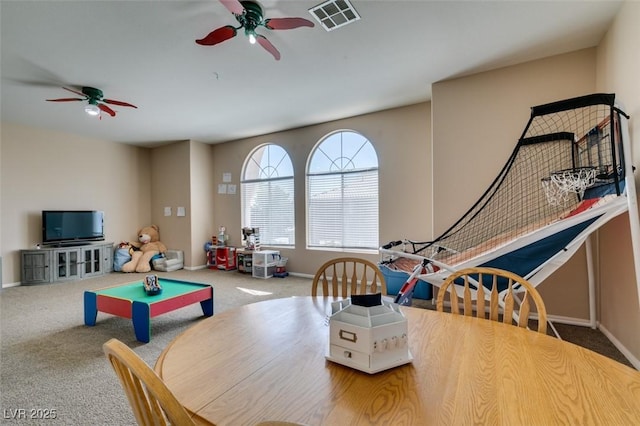 2090 Eaglepath Cir, Henderson, NV 89074 - recreation room with a ceiling fan, carpet flooring, and baseboards