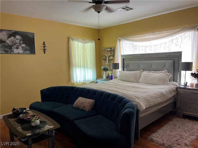 5043 Gable Crest Ct, Las Vegas, NV 89141 - bedroom featuring wood finished floors and a ceiling fan