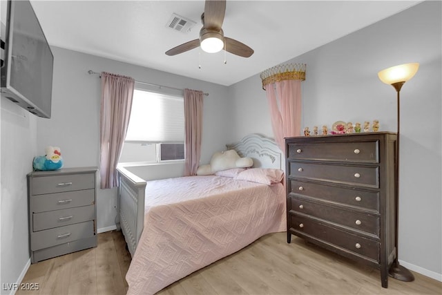 3905 Blairmoor St, North Las Vegas, NV 89032 - bedroom featuring light wood-style floors, baseboards, and a ceiling fan