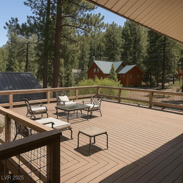 4178 Matterhorn Way, Las Vegas, NV 89124 - wooden terrace featuring outdoor lounge area