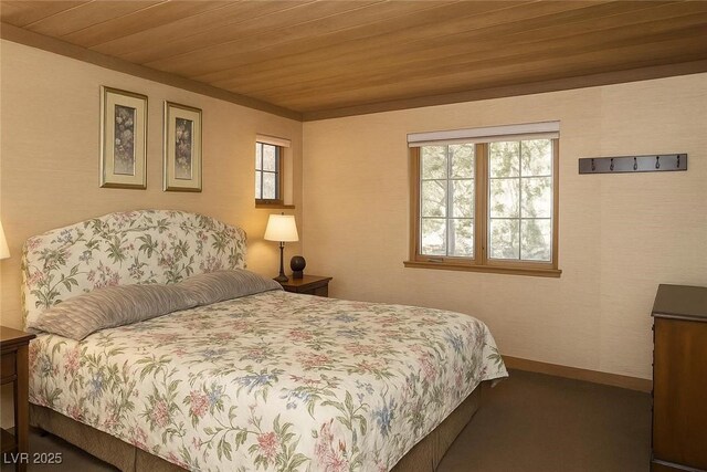4178 Matterhorn Way, Las Vegas, NV 89124 - bedroom with multiple windows, wooden ceiling, baseboards, and carpet