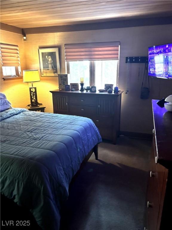 4178 Matterhorn Way, Las Vegas, NV 89124 - carpeted bedroom with wood ceiling