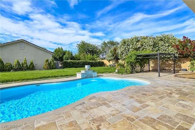 5500 Santovito St, Pahrump, NV 89061 - view of pool with a patio area and a lawn