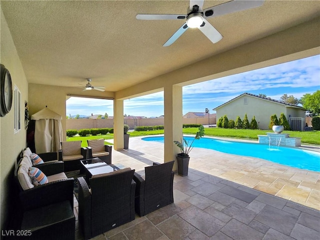 5500 Santovito St, Pahrump, NV 89061 - view of patio / terrace with a ceiling fan and an outdoor living space