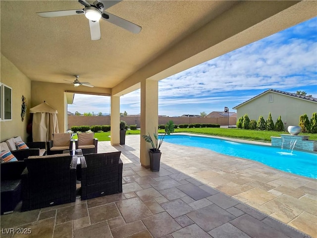 5500 Santovito St, Pahrump, NV 89061 - view of patio / terrace with ceiling fan and outdoor lounge area