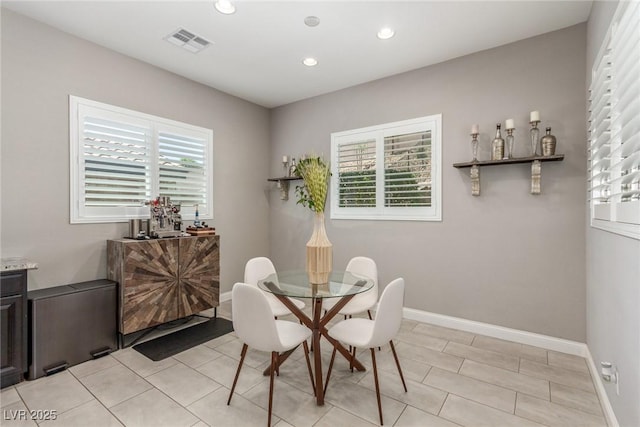 8 Via Tiberina, Las Vegas, NV 89011 - dining area with recessed lighting, baseboards, and light tile patterned floors