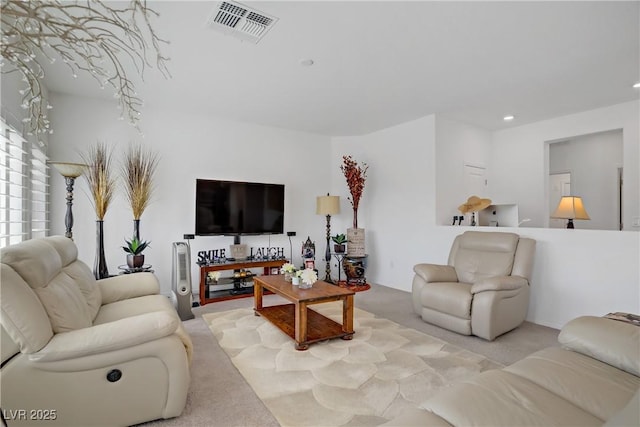 7255 Bold Rock Ave, Las Vegas, NV 89113 - living area featuring light carpet and recessed lighting