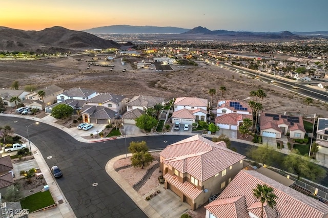 722 Descartes Ave, Henderson, NV 89002 - aerial view at dusk of a mountain view and a residential view