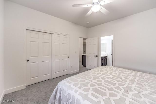 722 Descartes Ave, Henderson, NV 89002 - carpeted bedroom featuring baseboards, a closet, and ceiling fan