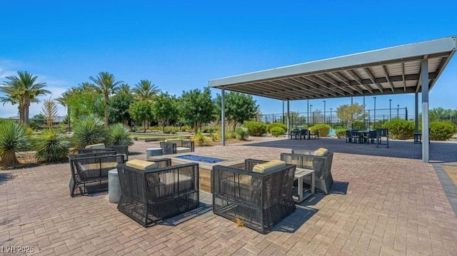 4130 E Brusca Way, Pahrump, NV 89061 - view of patio / terrace with an outdoor fire pit