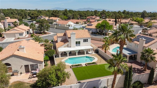 9817 Dardanelle Ct, Las Vegas, NV 89117 - aerial perspective of suburban area with a pool area