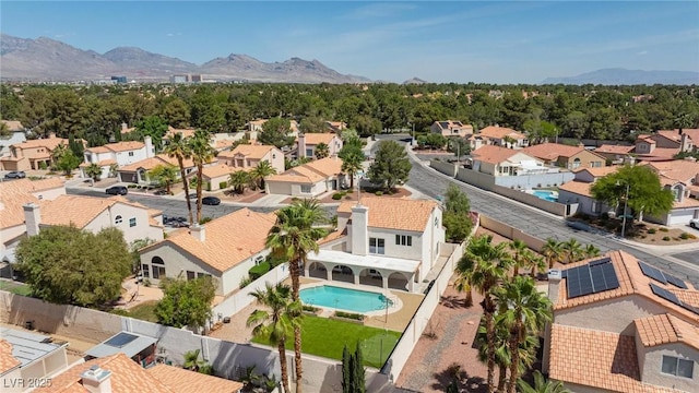 9817 Dardanelle Ct, Las Vegas, NV 89117 - aerial view of residential area with a pool area and mountains
