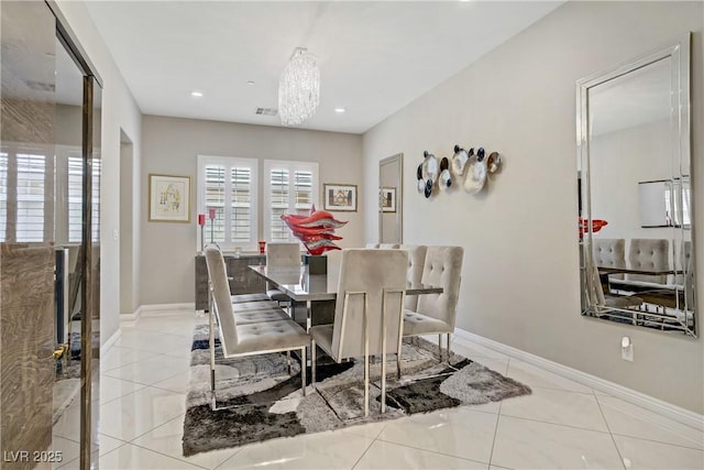 3155 Dalmazia Ave, Henderson, NV 89044 - tiled dining room with baseboards and recessed lighting
