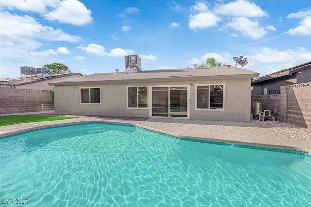 6791 Greengrove Dr, Las Vegas, NV 89103 - view of pool featuring a fenced backyard, a patio, and central air condition unit