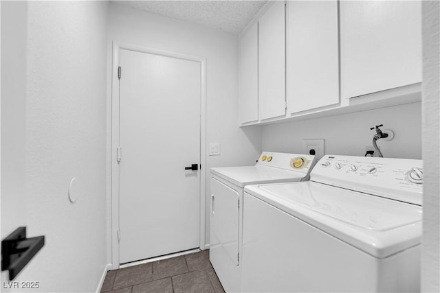 6791 Greengrove Dr, Las Vegas, NV 89103 - laundry room featuring cabinet space, separate washer and dryer, and a textured ceiling