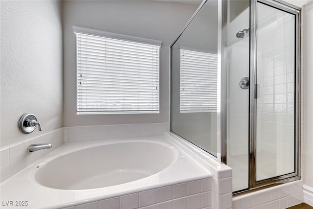 9766 Marcelline Ave, Las Vegas, NV 89148 - bathroom with a shower stall and a garden tub