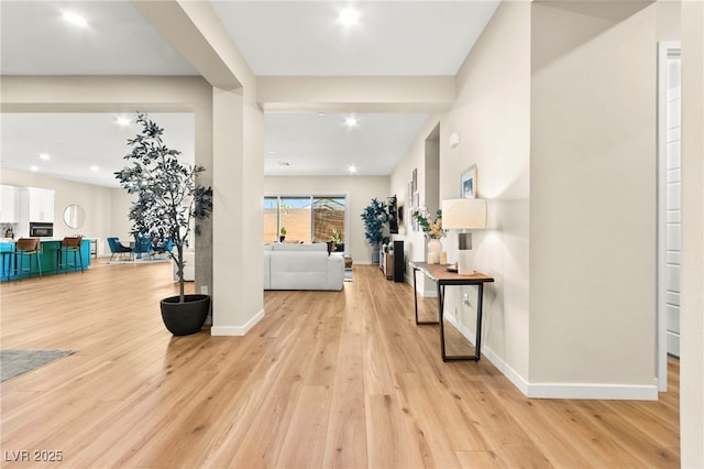 10906 Mila Landing Ave, Las Vegas, NV 89166 - foyer entrance with light wood-type flooring, baseboards, and recessed lighting