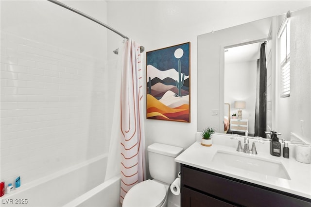 10906 Mila Landing Ave, Las Vegas, NV 89166 - full bath featuring shower / tub combo with curtain, vanity, toilet, and ensuite bathroom